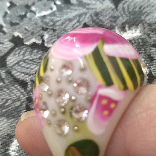 Acrylic ring used, bubble design, size 52