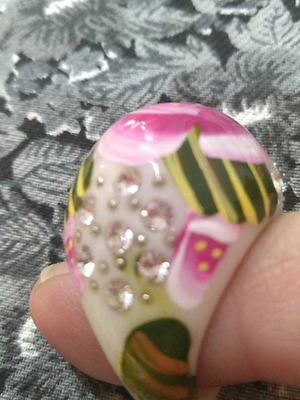 Acrylic ring used, bubble design, size 52