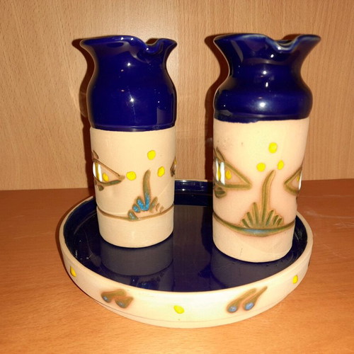 Traditional clay jugs with tray like new