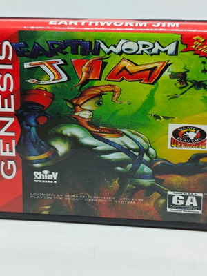 Earthworm Jim Sega Genesis 16-bit retro game cartridge like new