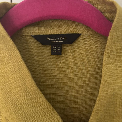 Linen shirt Massimo Dutti like new, mustard olive tone, size M