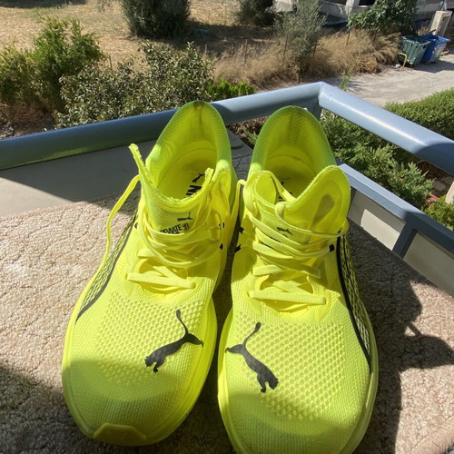 Puma Deviate Nitro 45 athletic shoes like new, green and yellow