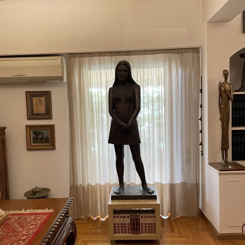 Άνοιξη μπρούτζινο έργο του Μάριου Λοβέρδου μεταχειρισμένο, φυσικό μέγεθος 1,53μ