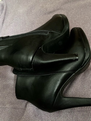 Leather ankle boots used, size 37, black
