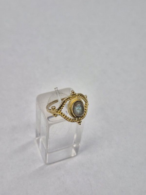 Labradorite Brass Adjustable Ring for Women