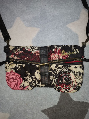 Desigual crossbody bag used, black and red