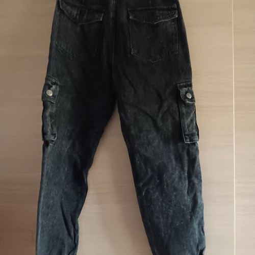 Pink Woman women's black denim pants used, sizes M and S