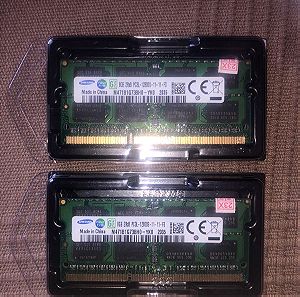 2x(2 τεμάχια) Samsung 8GB DDR3 1600MHz 2Rx8 PC3L-12800S SODIMM 1.35V - 16gb σύνολο