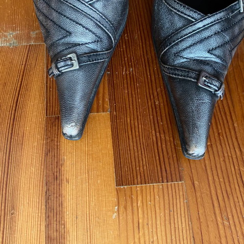 Tsakiris Mallas leather pumps used, size 40, gray