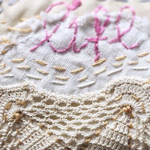 Handmade fabric pouch like new for needles and threads