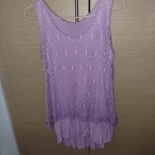 Sleeveless summer blouse Italy, like new, purple, one size