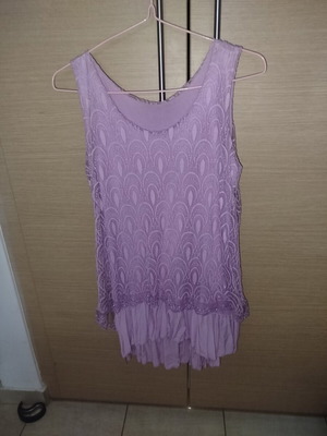 Sleeveless summer blouse Italy, like new, purple, one size