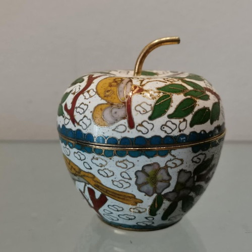 Cloisonne apple vintage decorative used with enamel