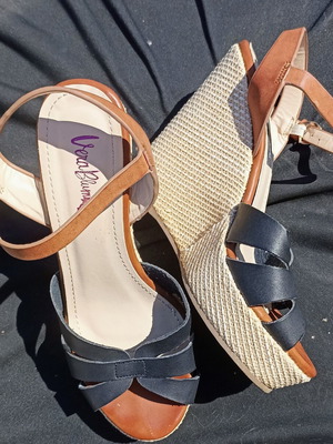 Platform sandals size 36 black used with 12cm heel