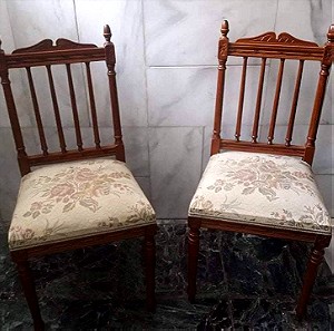 Δύο καρέκλες σετ vintage, ξύλινες από Οξιά.