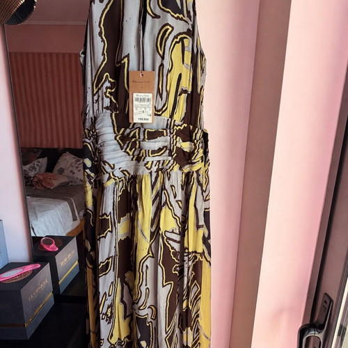 Massimo Dutti Limited Edition maxi dress size 38 new, grey and yellow