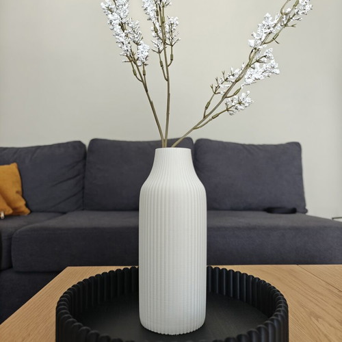 White 3D printed vase new, minimal design