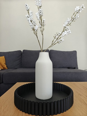 White 3D printed vase new, minimal design