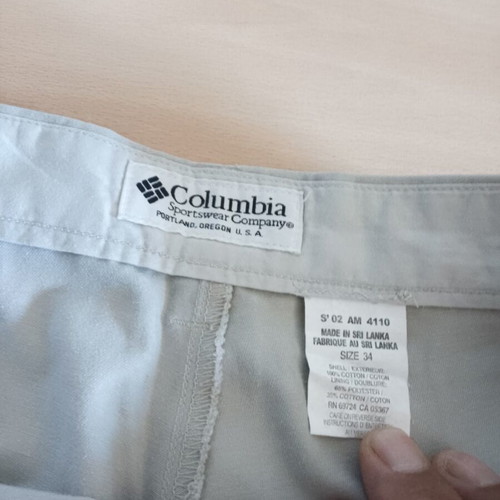 Columbia men's bermuda shorts size 34 like new, white