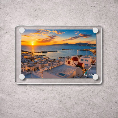 Acrylic fridge magnet 6x9cm – Tinos, Greek Summer collection