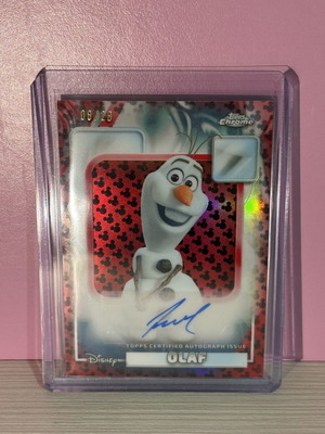 Topps Chrome Disney Olaf Josh Gad κόκκινη αυτόγραφη κάρτα 08/28 καινούργιο