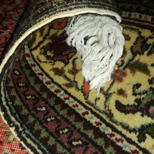 Handmade silk rug used with classic design and warm colors