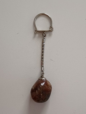 Vintage keychain with natural semi-precious stone, like new