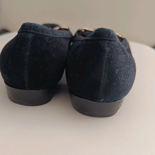 Loafers women's used black suede Greek made Lemisios