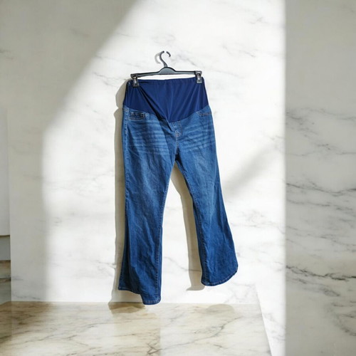Shein maternity jeans used, bell-bottom, blue, size XXL