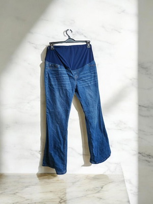 Shein maternity jeans used, bell-bottom, blue, size XXL