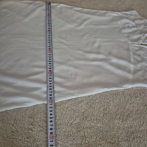Cotton dress with adjustable straps like new, white, embroidered sequins