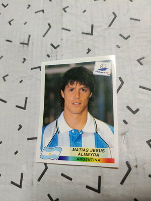 Matias Almeyda Panini World Cup 98 ακολλητό χαρτάκι καινούργιο