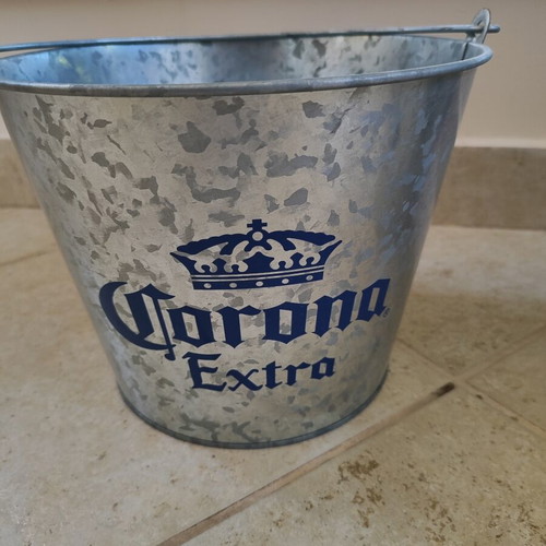 Corona Extra metal ice buckets set like new, 2 pieces