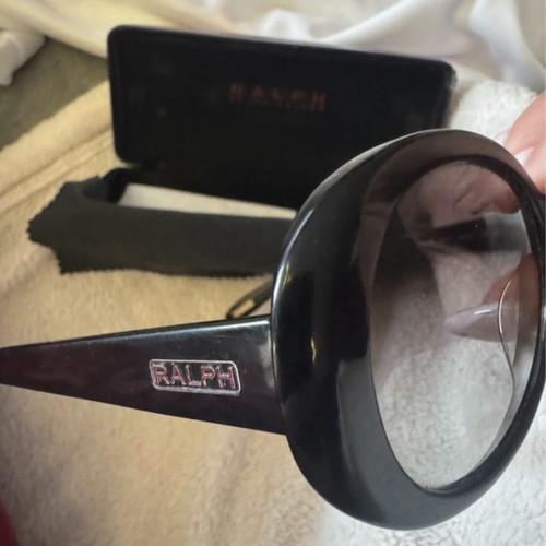 Ralph Lauren Vintage Oval Sunglasses used, black with original case