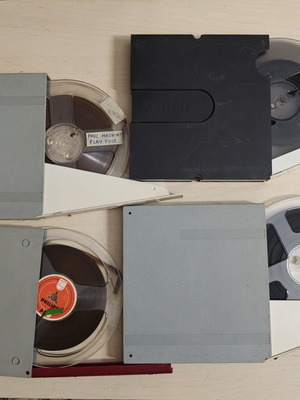 Magnetic tape reels used, set of 4, 1/4 inch, 7 inch diameter