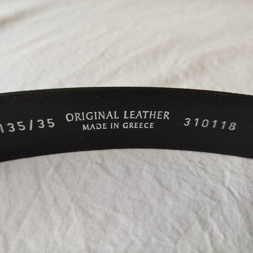 Men's leather reversible belt like new, black, size XXL 135cm