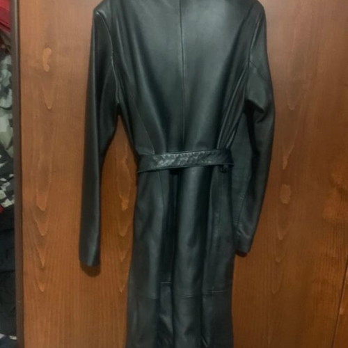Leather trench coat like new, black, size S