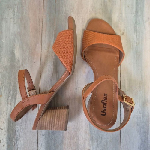 Usaflex orange sandals size 40 like new, 7.5 cm heel