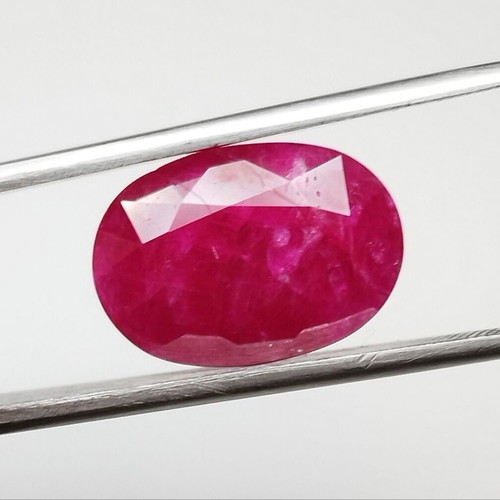 Ruby 10.54 carat hot pinkish red from Mozambique new