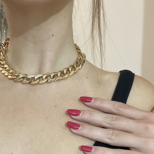 Handmade adjustable gold-tone necklace with cord