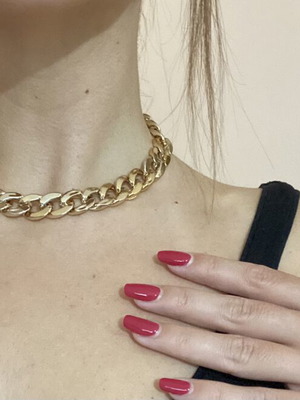 Handmade adjustable gold-tone necklace with cord