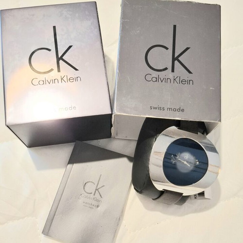 Calvin Klein watch used with boxes, authenticity cards and black leather bracelet
