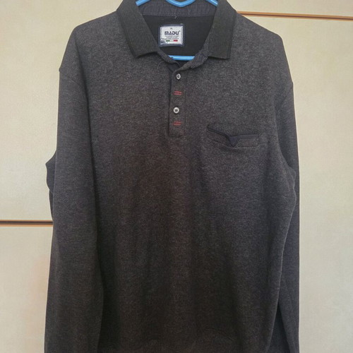 Men's long-sleeve shirt with collar XL like new, black and gray