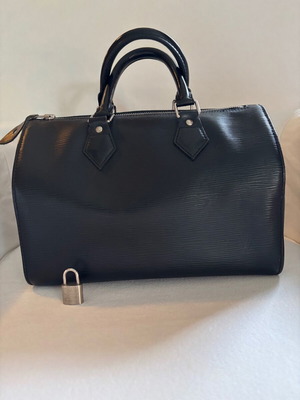 Louis Vuitton leather handbag used, black