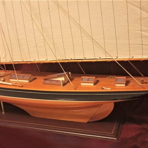 Wooden Handmade Racing Sailboat Like New Large Size