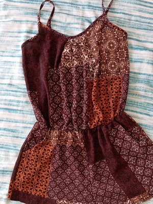 One-piece jumpsuit size 36 S like new, beige and brown
