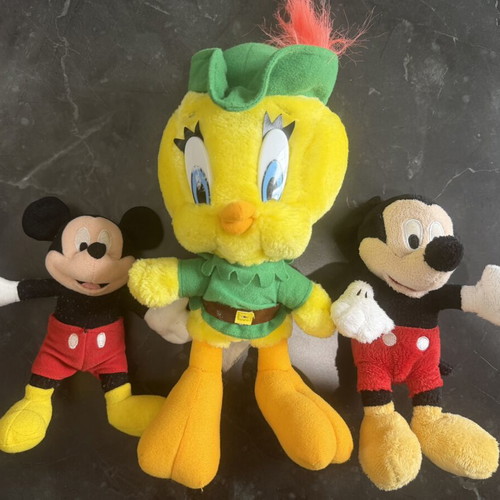 Mickey and Tweety plush toys set