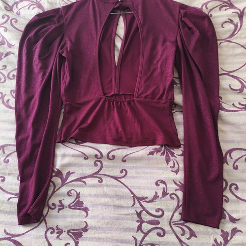 Purple fuchsia blouse with rhinestones like new