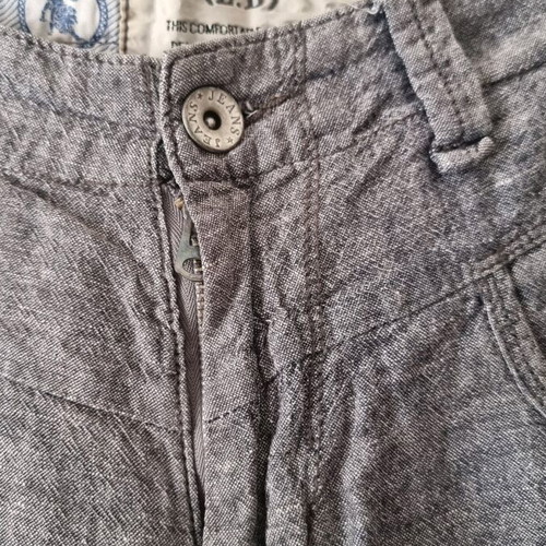 Men's linen summer bermuda shorts like new, gray, size 34