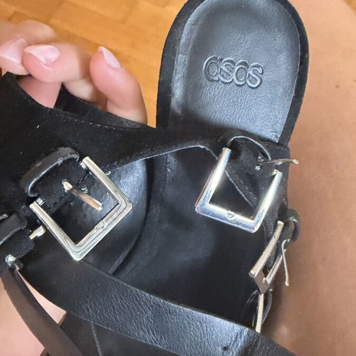 Asos sandals like new, black, size 38-38.5